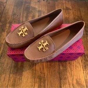 Tory Burch Everly Driver Loafer Royal Tan Sz:8.5 New in Box